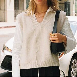 Princess Polly Lexie Sweater Vest in Cream